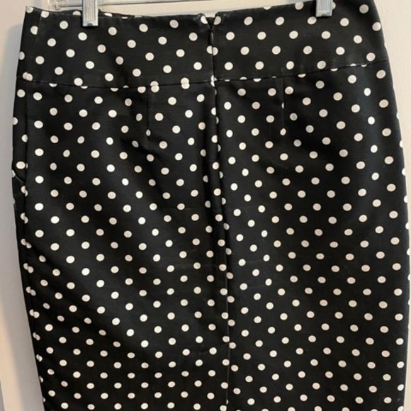 Merona Black White Polka Dot Pencil Skirt Size 4 - Picture 2 of 3